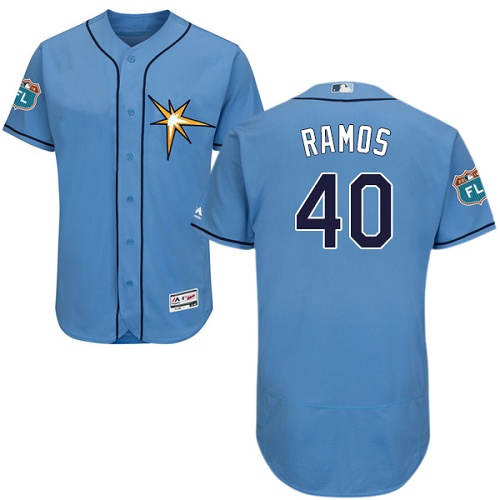 Rays #40 Wilson Ramos Light Blue Flexbase Authentic Collection Stitched MLB Jersey
